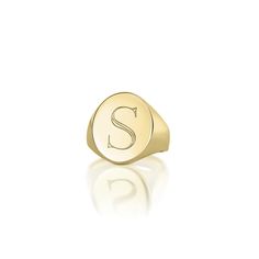 This classic pinky signet ring is beautiful worn on the pinky or on any finger. Face measures approximately 14mm height and 9mm width. Instructions: Monograms should be written in the following order: First Initials, Last Initial, Middle Initial (ex: Jane Olivia Smith should be written as JSO). Custom ring sizes are only available in the 10K, 14K and 18K versions. Due to its personalized nature, please allow 2-3 weeks for this item to ship. For guaranteed arrival within 5-7 business days, please Pinky Rings For Women, Pretty Monograms, Chloe Jewelry, 2024 Jewelry, Oval Signet Ring, Pinky Signet Ring, Signet Rings Women, Mommy Jewelry, Mom Ring