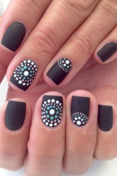 Polka Dot Nails, Short Nails Art, Dots Nails, Gel Nail Design, Diy Nail Designs, Cute Nail Art, Gel Nail Designs, Simple Nail Designs