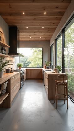 the kitchen is clean and ready for us to use in the day time, while the sun shines through the windows