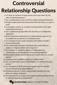 controversial relationship questions Saving Your Relationship, Controversial Relationship Questions, Questions To Ask Yourself Relationships, Beginning Relationship Questions, Questions To Ask About Relationships, Long Term Relationship Questions, Controversial Questions To Ask, What If Questions Relationships, Deepest Questions To Ask