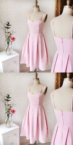 LS0210,pink sleeveless v-neck fashion dress,spaghetti-straps satin homecoming dress on Storenvy Prom Dresses Short Pink, Short Pink Prom Dresses, Dresses Short Pink, Pink Prom Dresses Short, Hoco Ideas, Short Satin, Satin Homecoming Dress, Drawstring Dresses, Pink Prom