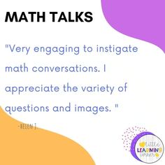 a poster with the words math talks on it