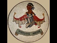 a mosaic with the words virtus amore on it