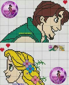 the cross stitch pattern for princess aurora and prince aurora