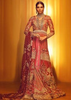 Elegant Pakistani Bridal Heavy Gharara for Wedding in Stylish design presented with beautiful embroidery work. Available with Fast Delivery in USA. Unstitched Red Sharara With Sheer Dupatta, Anarkali Style Red Sharara With Dabka, Red Anarkali Set With Dabka For Reception, Red Traditional Wear With Dabka For Reception, Red Semi-stitched Choli With Dabka, Red Semi-stitched Choli With Dabka Details, Semi-stitched Red Lehenga With Dabka Detailing, Red Floor-length Sharara With Dabka Work, Red Dabka Lehenga For Eid