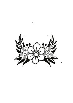 a black and white flower tattoo design