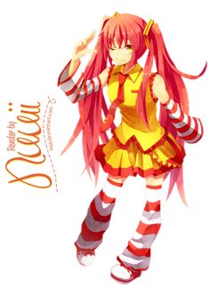 Miku Mcdonald, Miku Fanart, Mc Donald, Cosplay Ideas, Cartoon Art Styles, Anime Character Design, Sticker Sheets