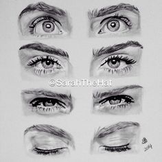 the different types of eyes are shown in this drawing