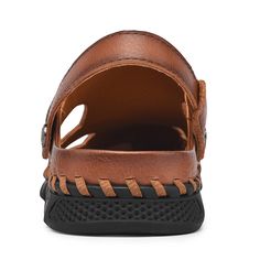 Color: Black,Brown Closure Type: Slip-On Feature: Slip Resistant,Two-ways Size: US 8,US 9,US 10,US 7.5,US 8.5,US 6.5 Shoes Type: Hand Made Sandals Toe Type: Closed Toe Upper Material: Genuine Leather Outsole Material: Rubber Brown Leather Outdoor Sandals, Casual Brown Leather Sandals, Casual Light Brown Leather Sandals, Water Sandals, Outdoor Sandals, Brown Sandals, Black 7, Save The Planet, Types Of Shoes