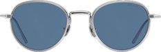 Formal Blue Tinted Sunglasses, Formal Blue Sunglasses With Tinted Lenses, Formal Blue Sunglasses With Uv Protection, Blue Sunglasses With Uv Protection For Formal Occasions, Classic Blue Aviator Sunglasses, Classic Blue Aviator Sunglasses With Uv Protection, Classic Blue Tinted Aviator Sunglasses, Silver Round Frame Sunglasses With Metal Frame, Silver Round Frame Metal Sunglasses