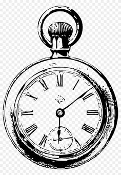 an old pocket watch with roman numerals on the face clipart png