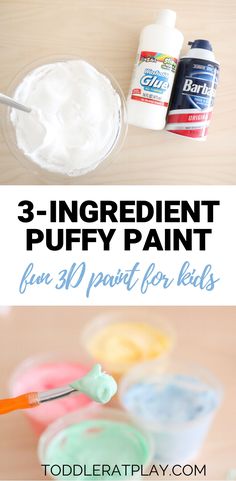 three ingredient puffy paint for kids