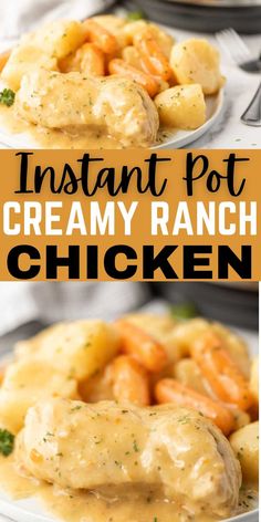 instant pot creamy ranch chicken on a white plate