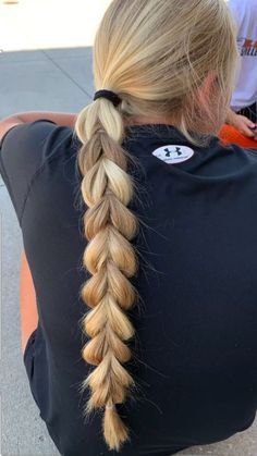 Vball Tourney Hair, Volley Ball Hairstyle, Hairstyle For Volleyball Game, Cute Easy Hairstyles For Volleyball Games, Vball Hair Inspired, Cute Sporty Hairstyles, Soccer Hairstyles, Track Hairstyles, Basketball Hairstyles