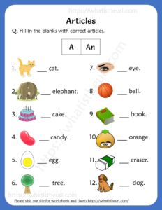 worksheet for kids with pictures and words