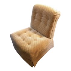 an upholstered chair is shown against a white background in this image, it appears to be made out of fabric