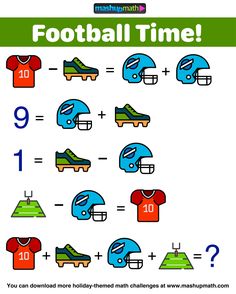 a poster with numbers to 10 and an image of football helmets on the front of it