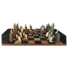 a chess board with several pieces on it