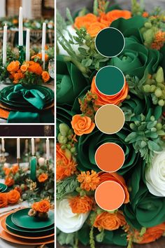 an orange and green wedding color scheme