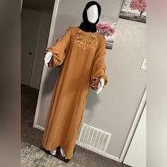 Totally New And Unused Dress 12 (Xl) Product Measurement Cuff:17.3 Inch, Length:55.1 Inch, Sleeve Length:29 Inch, Bust:46.1 Inch, Bicep Length:20 Inch Linen Sheath Dress, Abaya Hijab, Black Pleated Dress, Convertible Bridesmaid Dress, Hijab Niqab, Bodycon Cocktail Dress, Ballerina Dress, Blush Bridesmaid Dresses, Dress 12