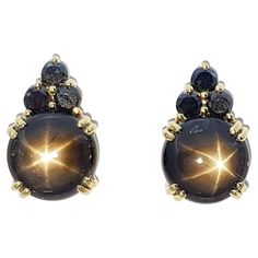 Black Star Sapphire 7.50 carats with Black Diamond 0.27 carat Earrings set in 18 Karat Gold Settings Width: 0.8 cm Length: 1.2 cm Total Weight: 6.11 grams "We first opened doors in 1980 when it was then situated in the vicinity of the Victory Monument; a small and modest storefront with a couple of counters. From its humble beginnings to where it stands today, our company has proven its abilities as a jeweler. Since the beginning, we have been supplying fine quality pieces to dealers, wholesaler Sapphire Jewelry Earrings, Star Sapphire Jewelry, Black Star Sapphire, Black Diamond Earrings, Sapphire And Diamond Earrings, Sapphire Earrings Studs, Bling Earrings, Colour Stone, Contemporary Earrings