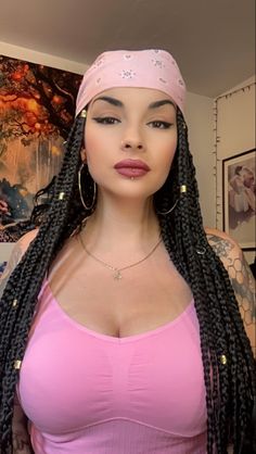 Latinas With Box Braids, Latina With Braids, Latina Braids, Mexico Braids, Mexican Braids, Aesthetic Braids, Braids In The Front Natural Hair, Hairstyle Braid