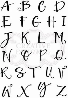 the alphabet is drawn with black ink