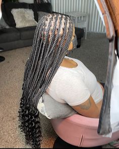 Small Knot Less Braids With Curly Ends, Braids 2022, Girls Braided Hairstyles Kids, Jazz Outfits, Black Kids Braids Hairstyles, Big Box Braids Hairstyles, Black Ponytail Hairstyles, Feed In Braids Hairstyles, African Hair Braiding Styles