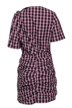 Add some playful style to your wardrobe with the Isabel Marant Etoile "Oria" shirred check-print dress. Featuring a black, red, and cream check-print design and ruched details, this short-sleeved dress can easily be dressed up with heels or paired with sneakers for a more casual look. Size 10 (FR 42) 100% Cotton Fully lined Invisible side zipper Ruched detail Short sleeves Bust 38" Waist 32" Shoulder to hem 38" Sleeve length 10.75" Black Knee-length Plaid Dress For Summer, Casual Ruched Plaid Dresses, Casual Plaid Ruched Dress, Etoile Isabel Marant, Playful Style, Isabel Marant Etoile, Sleeved Dress, Isabel Marant, Side Zipper