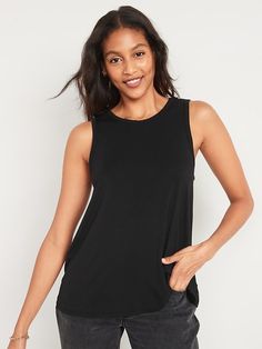 Saw this on Old Navy: Casual Sleeveless Muscle Tee For Workout, Casual Sleeveless Stretch Tank Top, Casual Stretch Sleeveless Tank Top, Stretch Sleeveless Solid T-shirt, Solid Stretch Sleeveless T-shirt, Sleeveless Solid Color T-shirt For Spring, Black Crew Neck Tank Top For Summer, Casual Sleeveless T-shirt For Workout, Stretch Sleeveless T-shirt