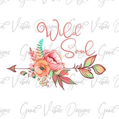 a floral design with the word we are soe on it's back side