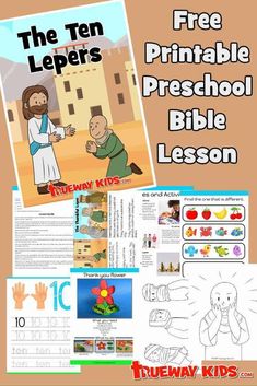 the ten lepers printable preschool bible lesson for kids with pictures and text on it