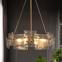 ZEVNI Glassie 6-Light Polished Gold Craftsman LED Dry rated Chandelier in the Chandeliers department at Lowes.com Entry Lighting, Glass Floats, Foyer Lighting, Chandelier Bedroom, Contemporary Chandelier, Drum Chandelier, Gold Chandelier, Dining Room Chandelier