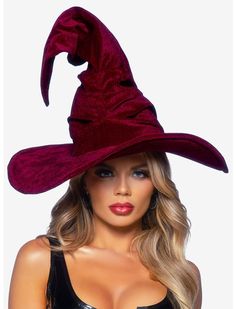 Burgundy Velvet Ruched Witch Hat Leg Avenue Costumes, Witch Costumes, Witches Hat, Elegant Moments, The Worst Witch, Witch Costume, Burgundy Velvet, Band T Shirts, Easy Halloween Costumes