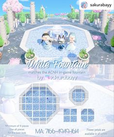 an advertisement for the white fountain game