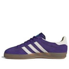 (WMNS) adidas Originals Gazelle Indoor 'Purple White' IF1806 Lavender Sporty Sneakers With Rubber Sole, Sporty Lavender Sneakers With Rubber Sole, Sporty Lavender Sneakers With Boost Midsole, Adidas Gazelle Purple, Sporty Lavender Sneakers With Cushioned Footbed, Lavender Sports Sneakers With Cushioned Footbed, Lavender Sneakers With Cushioned Footbed For Sports, Lavender Cushioned Sneakers For Sports, Purple Adidas Sneakers With Round Toe