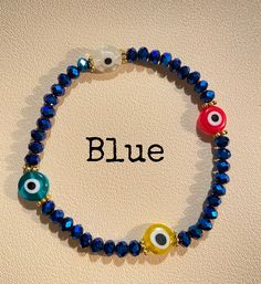 Handmade Acrylic Beaded Evil Eye Bracelet. If bracelet breaks while wearing please do not fix, it is known that the evil eye protection has used the magic within. It is believed that if your Evil Eye amulet cracks or breaks, it has done its job of protecting you from some misfortune or bad luck and should be replaced! Item Details & Care: 6.5 in. Beaded Stretchy Bracelet Acrylic Beads Removed while exercising, showering or swimming Removed before sleeping to avoid breakage Avoid using harsh chem Beaded Evil Eye, Evil Eye Amulet, Evil Eye Protection, Beads Bracelet Design, Before Sleep, Bad Luck, The Evil Eye, Stretchy Bracelets, Bracelet Design