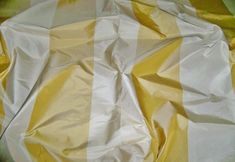 Stroheim & romann bonita stripes silk taffeta fabric 10 yards click on photos to enlarge...colorway: gold (goldenrod) creamrepeats: h 8 7/8" approxwidth: 54" 100% silk taffetaimported from franceretails for over $220 a yard via your designer....please ask questions, as there are no returns. Gossip Bench, Silk Velvet Fabric, Taffeta Fabric, Silk Taffeta, Gold Cream, Stripe Silk, Fabric Remnants, Gorgeous Fabrics, Striped Fabrics