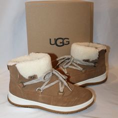 Get Comfortable With Every Step In The Warma Dn Cozy Ugg Lakesider Heritage Lace Boots With Waterprrof Design And Non-Wicking Laces That Go Through Metallic Lace D-Rings. Waterproof Suede Upper. Mixed Fleece Textile Lining And Foam Footbed. Lace-Up Closure. Round Toe Construction. Ankle-Length Silhouette With Fleece-Lined Collar. Eva Midsole. White Spider Rubber Outsole. New In Box Guaranteed Authentic Rings Waterproof, Cozy Ugg, White Spider, Chestnut Color, Metal Lace, D Rings, Womens Uggs, Lace Boots, Ugg Shoes