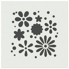 a stencil with flowers and dots on it