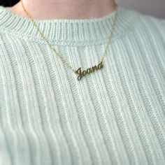 14K Gold Alegro Name Necklace - Onecklace Classic Everyday Customizable Necklaces, Classic Everyday Customizable Necklace, Classic Everyday Custom Name Necklaces, Simple Custom Name Gold Jewelry, Simple Gold Jewelry With Custom Name, Simple Gold Necklace With Name, Simple Gold Name Necklace, Classic Names, Engraved Necklace