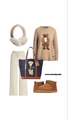 Ralph Lauren Outfits Women, Uni Outfits, Bear Outfits, Polo Bear, Vibe Clothes, Outfit Inspo Fall, Casual Style Outfits