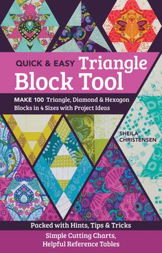 the book cover for quick and easy triangle block tool, with instructions to make it