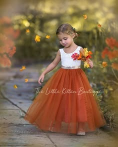 Rust Flower Girl Dress, Orange Flower Girl, Fall Flower Girl Dresses, Fall Flower Girl, Flower Girl Dress Boho, Boho Flower Girl Dress, Rustic Flower Girl Dress, Girls Fall Dresses