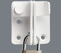 an open padlock with two keys attached to it and a lock on the side