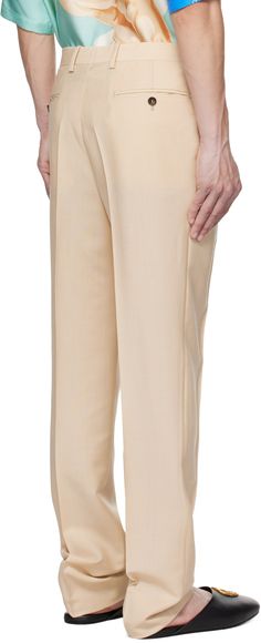 Kid mohair- and wool-blend hopsack trousers. · Belt loops · Four-pocket styling · Zip-fly · Creased legs · Partial twill lining · Horn hardware Supplier color: Lido Straight Trousers, Horn, Wool Blend, Women Wear, Trousers, Wool, Color