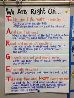 a bulletin board with writing on it that says we are right on