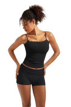 Feature Rayon and Spandex, Buttery soft, Breathable, 4-way stretchy Sexy crew neck camisole crop top and sleeveless This lounge set is perfect for going out with streetwear, travel, vacation, daily casual lounge wear or sleepwear. Size: (Our size chart) XS=US 2, S=US 4, M=US 6, L=US 8, XL=US 10