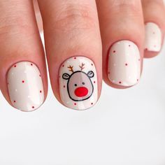 Kids Nails Christmas, Christmas Cute Nails, Christmas Nails Kids, Kids Christmas Nails, Deer Nails, Thanksgiving Nail Art, Thanksgiving Nail