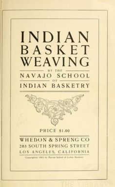 INDIAN BASKET WEAVING - Indian basket weaving - 1903 - 103 pages - pdf download The file is a hi-resolution scan of the item, presented in pdf format. It is easy to read on your computer, laptop, tablet, smartphone, or any modern Kindle / ebook reader that can read pdf files. All files can be printed or transferred between devices. If you don't already have a pdf reader (e.g. Adobe Reader), you can safely download one for free from adobe.com (a safe site) Downloading a Digital Item: If you have Weaving Book, Basket Weaving Diy, Indian Baskets, Native American Baskets, Basket Weaving Patterns, E Book Reader, Kindle Ebook, Ebook Reader, Weaving Patterns